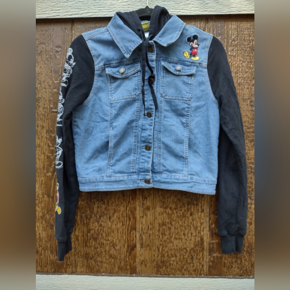 Disney Mickey Mouse Kid’s Medium Denim Blue Jean Jacket 90th Anniversary
